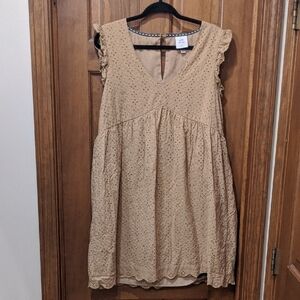Knox Rose Pilot Mustard Yellow Mini Summer Dress Large